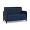 Lesro Siena Lounge Reception Loveseat, Walnut, RF Blueberry Back, MD Ink Seat, RF Blueberry Arm Panels SN1501 - alternate 1